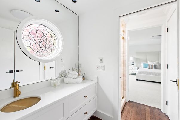 Bathroom, Bedroom, Interior, Recessed Lighting, Wood Texture Flooring