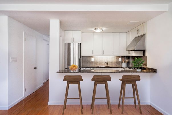 Interior, Kitchen, Stainless Steel Appliances, Wood Texture Flooring