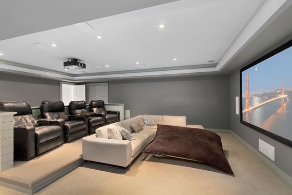 Home Theatre Room, Interior, Projection Screen, Recessed Lighting, Theatre Room