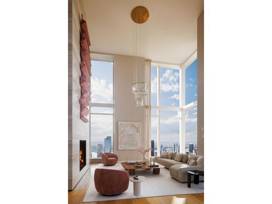 Fireplace, Interior, Living room, Pendant Lights, Wood Texture Flooring