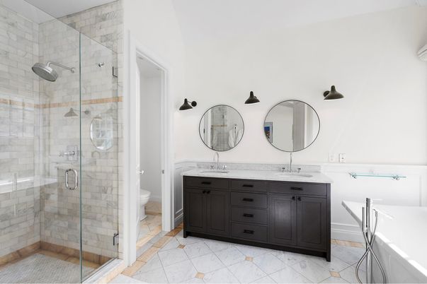 Bathroom, Dual Sink Vanities, Glass Shower, Interior