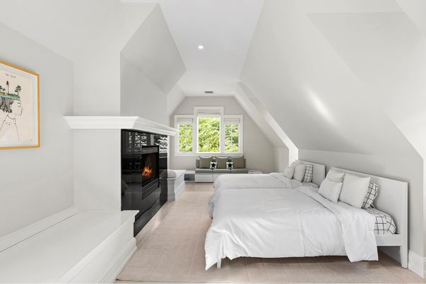 Bedroom, Fireplace, Interior, Recessed Lighting
