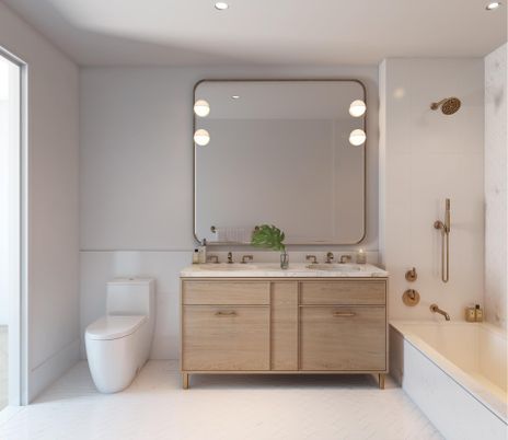 Bathroom, Dual Sink Vanities, Interior, Recessed Lighting
