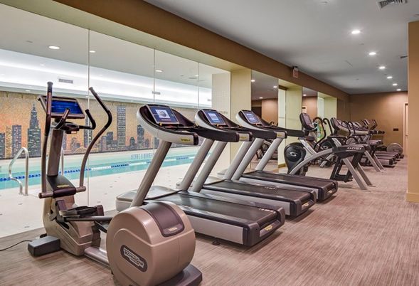 Fitness Equipment, Gym, Interior, Recessed Lighting