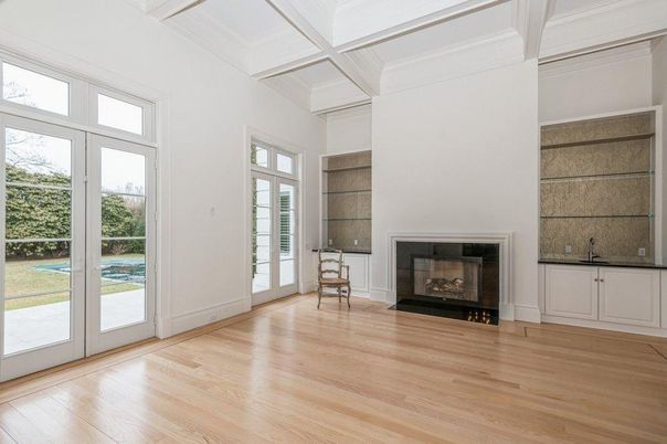Empty room, Fireplace, Interior, Wood Texture Flooring