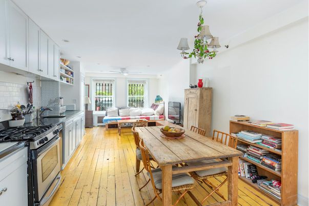Dining room, Interior, Kitchen, Living room, Wood Texture Flooring