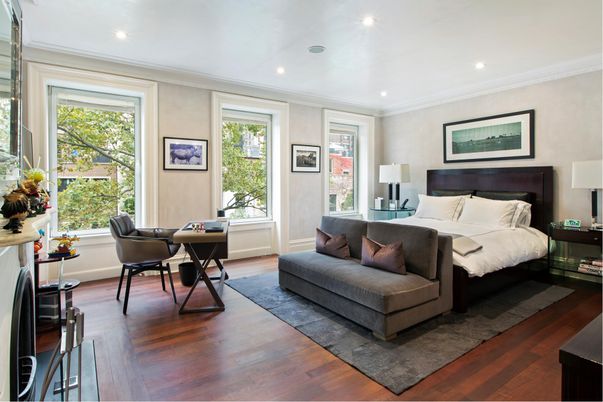 Bedroom, Home Office, Interior, Recessed Lighting, Wood Texture Flooring