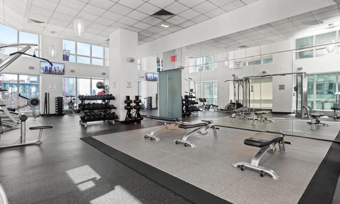 Fitness Equipment, Gym, Interior, Recessed Lighting