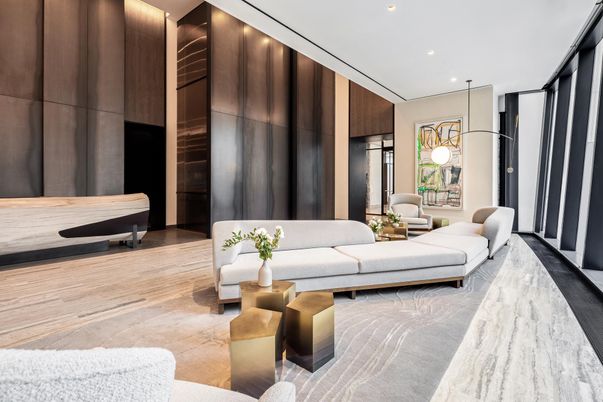 Interior, Living room, Pendant Lights, Recessed Lighting, Wood Texture Flooring