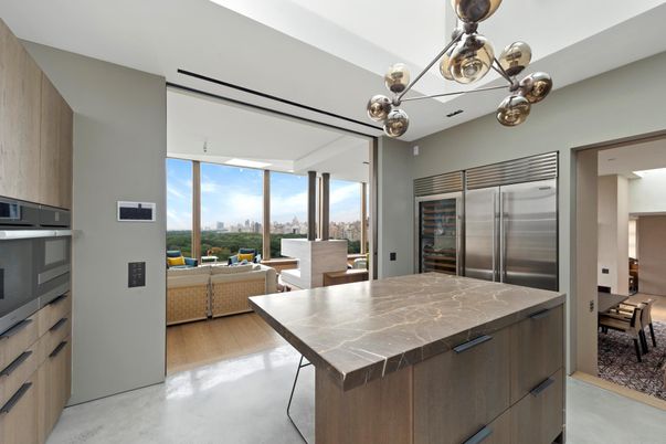 Interior, Kitchen, Living room, Pendant Lights, Stainless Steel Appliances, Wood Texture Flooring