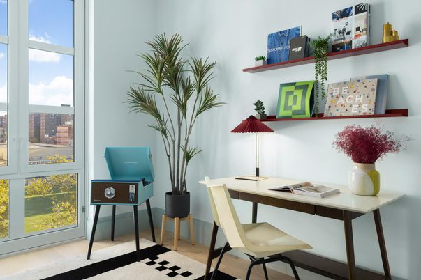 Home Office, Interior, Wood Texture Flooring
