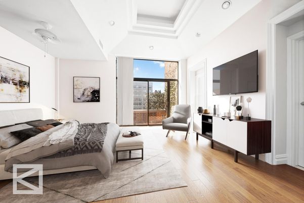 Bedroom, Home Office, Interior, Recessed Lighting, Wood Texture Flooring
