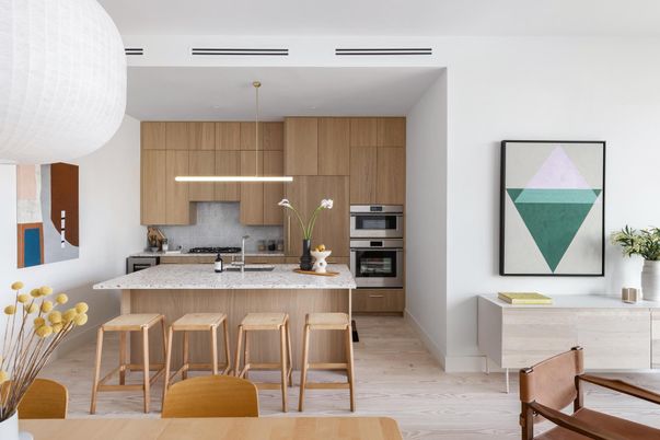 Interior, Kitchen, Stainless Steel Appliances, Wood Texture Flooring