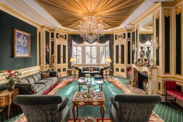 Chandelier, Fireplace, Interior, Living room, Wooden Ceilings