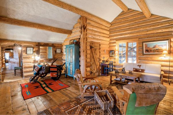 Fitness Equipment, Interior, Living room, Wooden Beams, Wood Texture Flooring, Wooden Walls