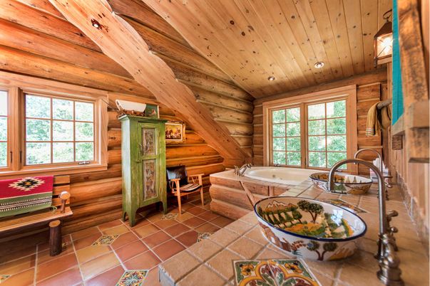 Bathroom, Interior, Recessed Lighting, Wooden Ceilings, Wooden Walls