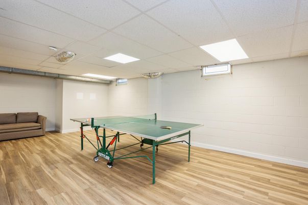Game Room, Interior, Recessed Lighting, Wood Texture Flooring