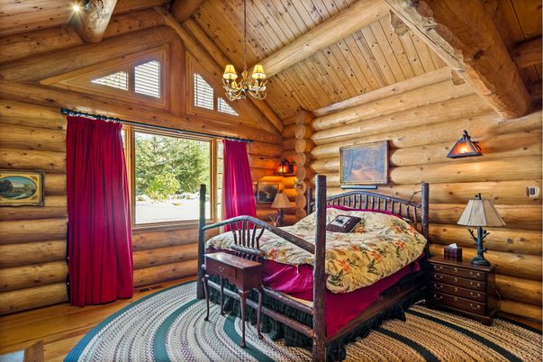 Bedroom, Chandelier, Interior, Wooden Beams, Wooden Ceilings, Wood Texture Flooring, Wooden Walls