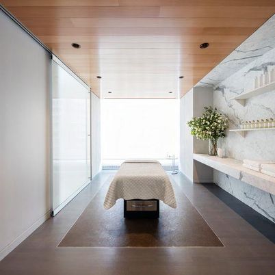 Interior, Marble Walls, Recessed Lighting, Wooden Ceilings
