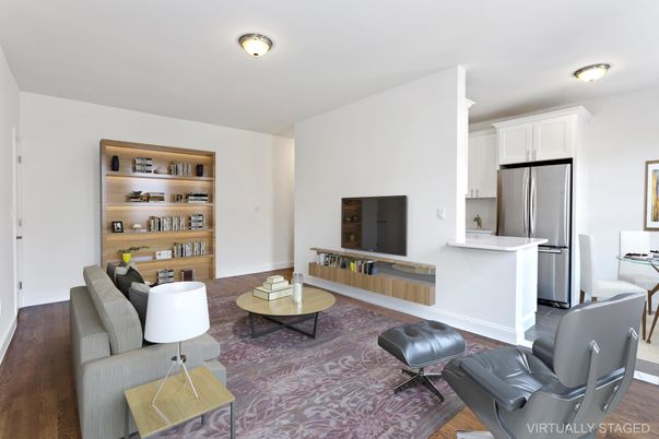 Interior, Kitchen, Living room, Stainless Steel Appliances, Wood Texture Flooring