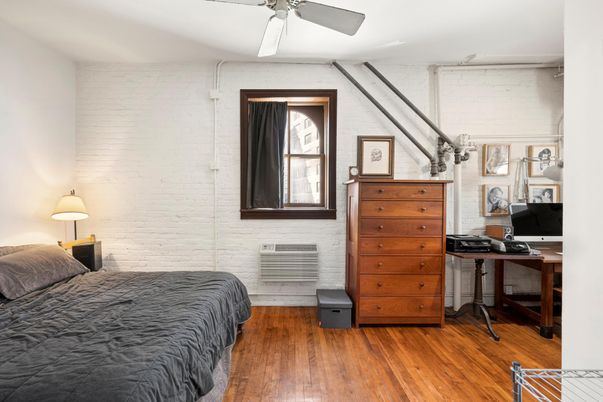Bedroom, Interior, Stone Walls, Wood Texture Flooring