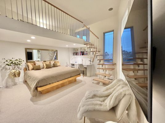 Bedroom, Interior, Pendant Lights, Recessed Lighting