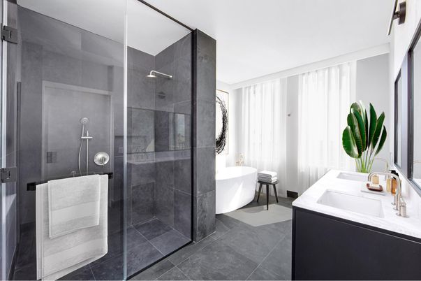 Bathroom, Free Standing Baths, Glass Shower, Interior