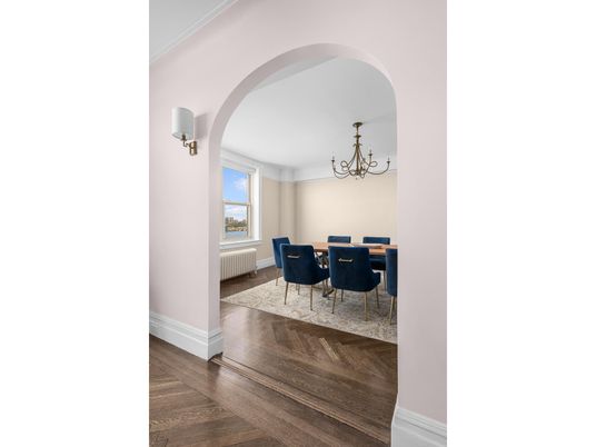 Chandelier, Dining room, Interior, Wood Texture Flooring