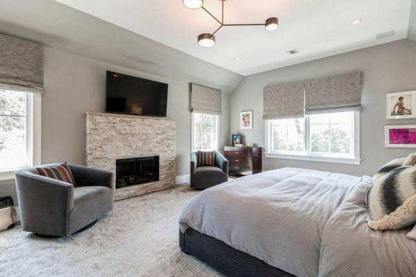 Bedroom, Fireplace, Interior, Recessed Lighting