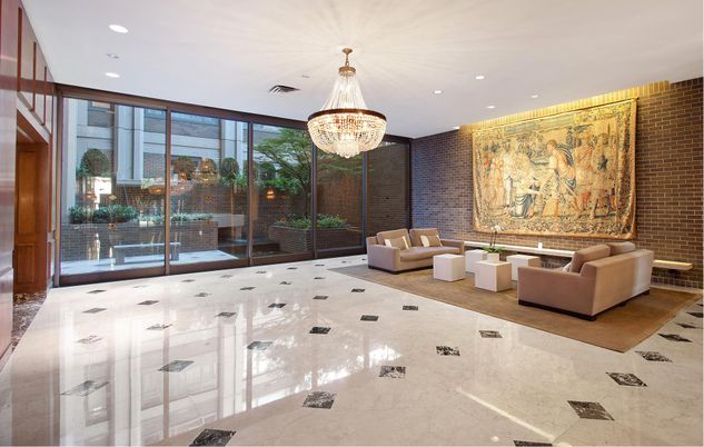 Chandelier, Interior, Living room, Recessed Lighting, Stone Walls