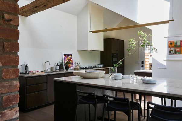 Interior, Kitchen, Wooden Beams, Wood Texture Flooring