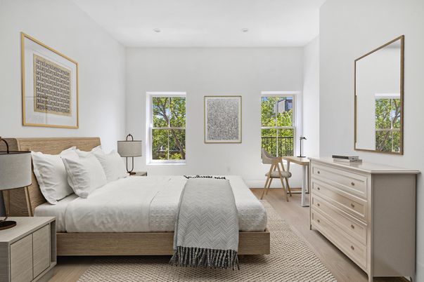 Bedroom, Home Office, Interior, Recessed Lighting, Wood Texture Flooring