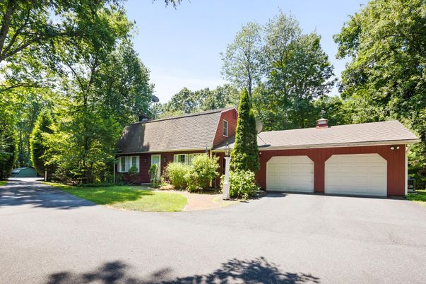 Attached, Detached Garage, Exterior, Facade, Brick Facade, Cape Cod