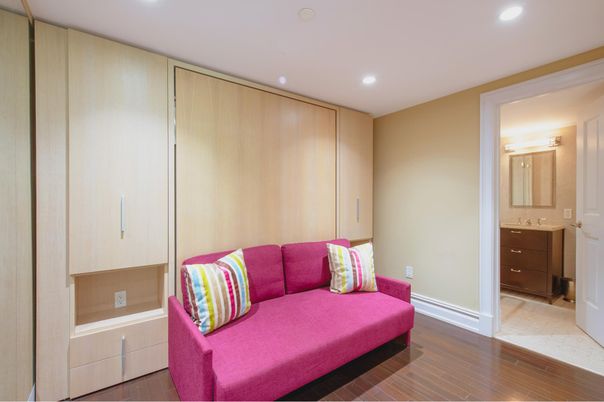 Bathroom, Interior, Recessed Lighting, Wood Texture Flooring