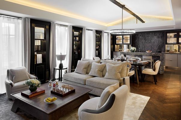 Dining room, Fireplace, Interior, Living room, Pendant Lights, Wood Texture Flooring