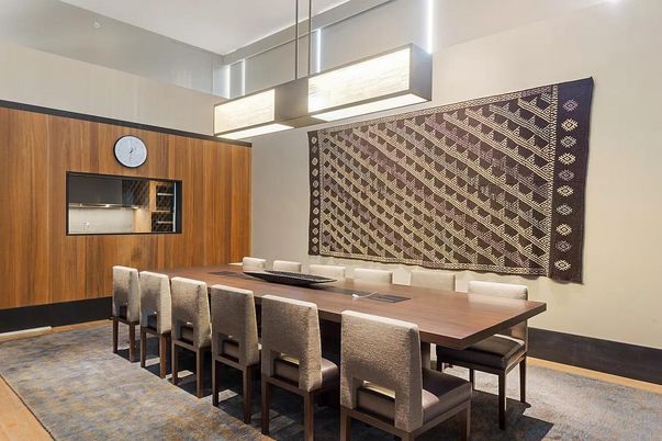 Dining room, Interior, Pendant Lights, Wooden Walls
