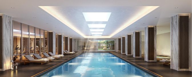 Fitness Equipment, Gym, Interior, Pool, Recessed Lighting