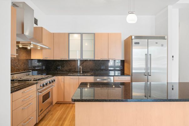 Interior, Kitchen, Pendant Lights, Stainless Steel Appliances, Wood Texture Flooring