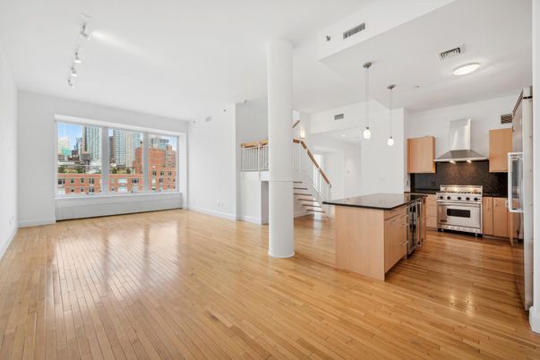 Interior, Kitchen, Pendant Lights, Stainless Steel Appliances, Wood Texture Flooring