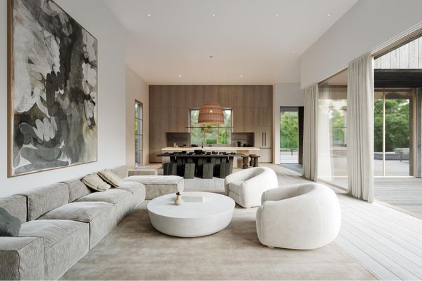 Interior, Kitchen, Living room, Pendant Lights, Recessed Lighting, Stainless Steel Appliances, Wood Texture Flooring