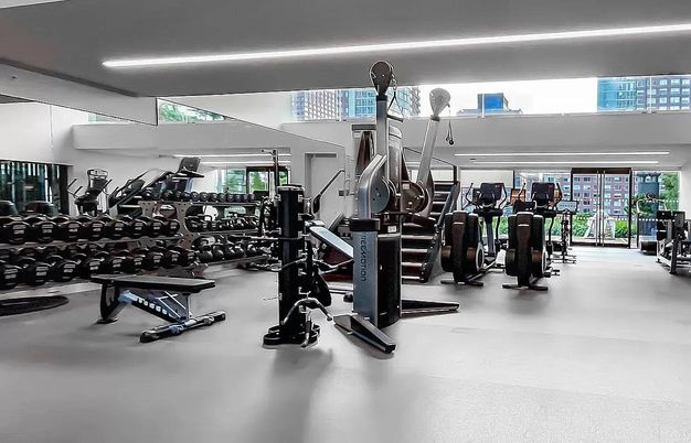 Fitness Equipment, Gym, Interior, Recessed Lighting