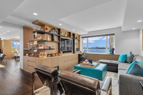 Interior, Living room, Recessed Lighting, Water, Wood Texture Flooring