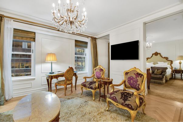 Bedroom, Chandelier, Home Office, Interior, Wood Texture Flooring