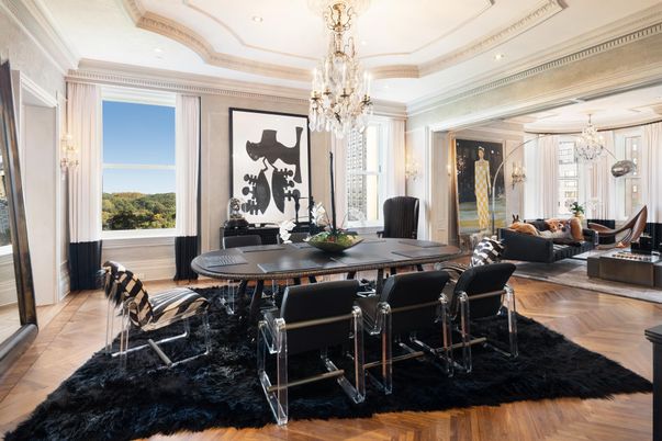 Chandelier, Dining room, Interior, Living room, Recessed Lighting, Wood Texture Flooring