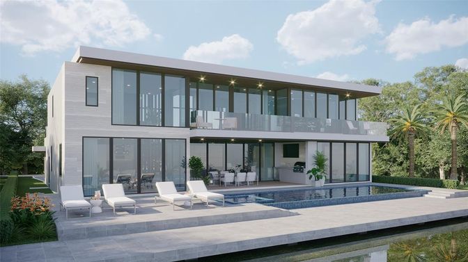 Exterior, Facade, Pool, Modern