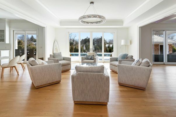 Interior, Living room, Pendant Lights, Wood Texture Flooring