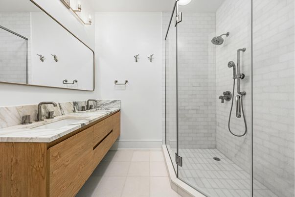 Bathroom, Dual Sink Vanities, Glass Shower, Interior