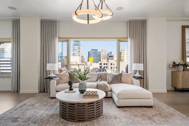 Interior, Living room, Pendant Lights, Wood Texture Flooring