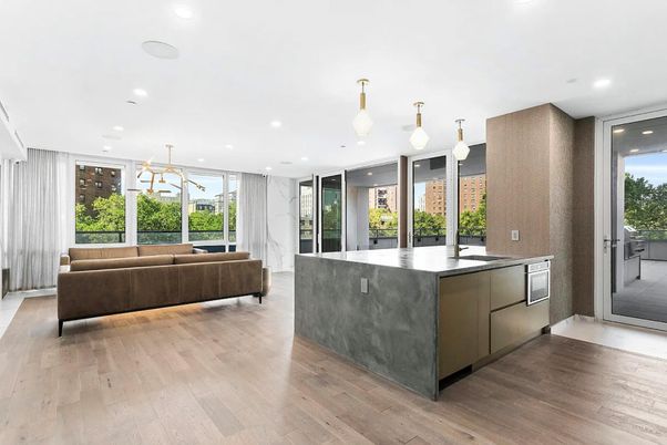 Interior, Kitchen, Living room, Pendant Lights, Recessed Lighting, Wood Texture Flooring