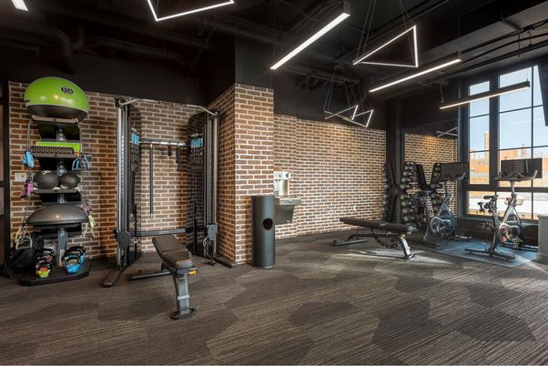 Fitness Equipment, Interior, Stone Walls